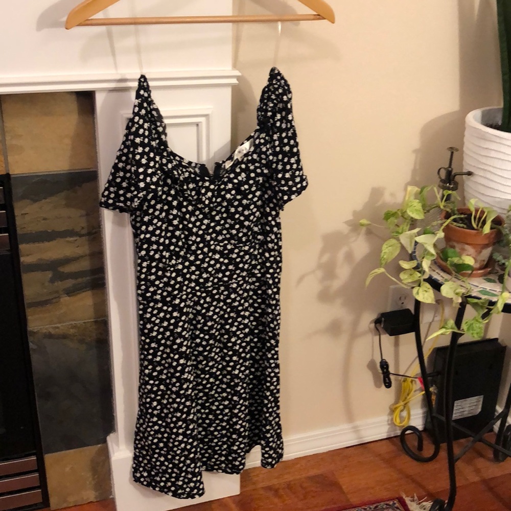 Off the shoulder black dress